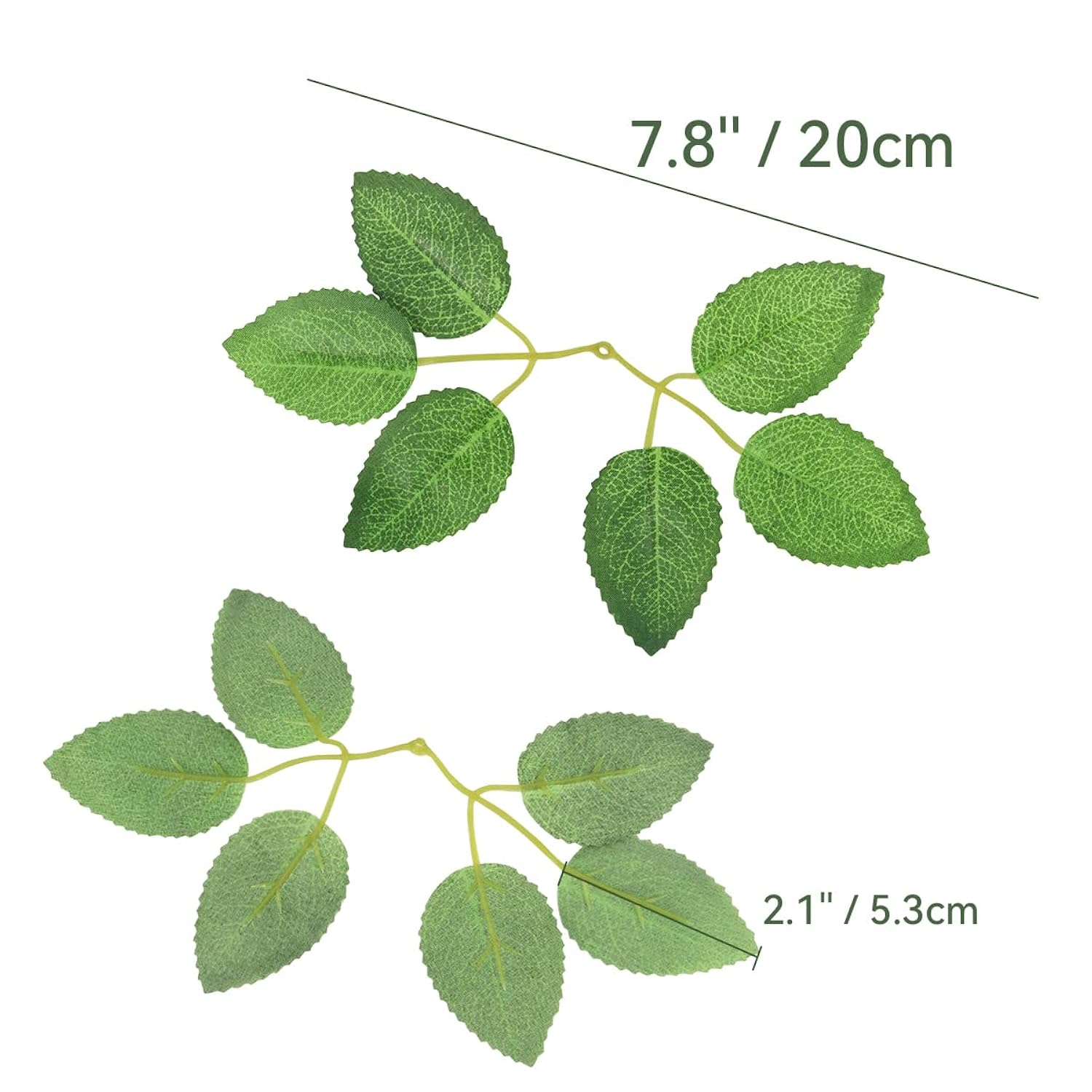 50Pcs Artificial Green Leaves, Rose Leaves Artificial, Bulk Fake Leaves Greenery Leaves For Diy Wedding Birthday Party Bridal Shower Bouquets Centerpieces Home Decorations