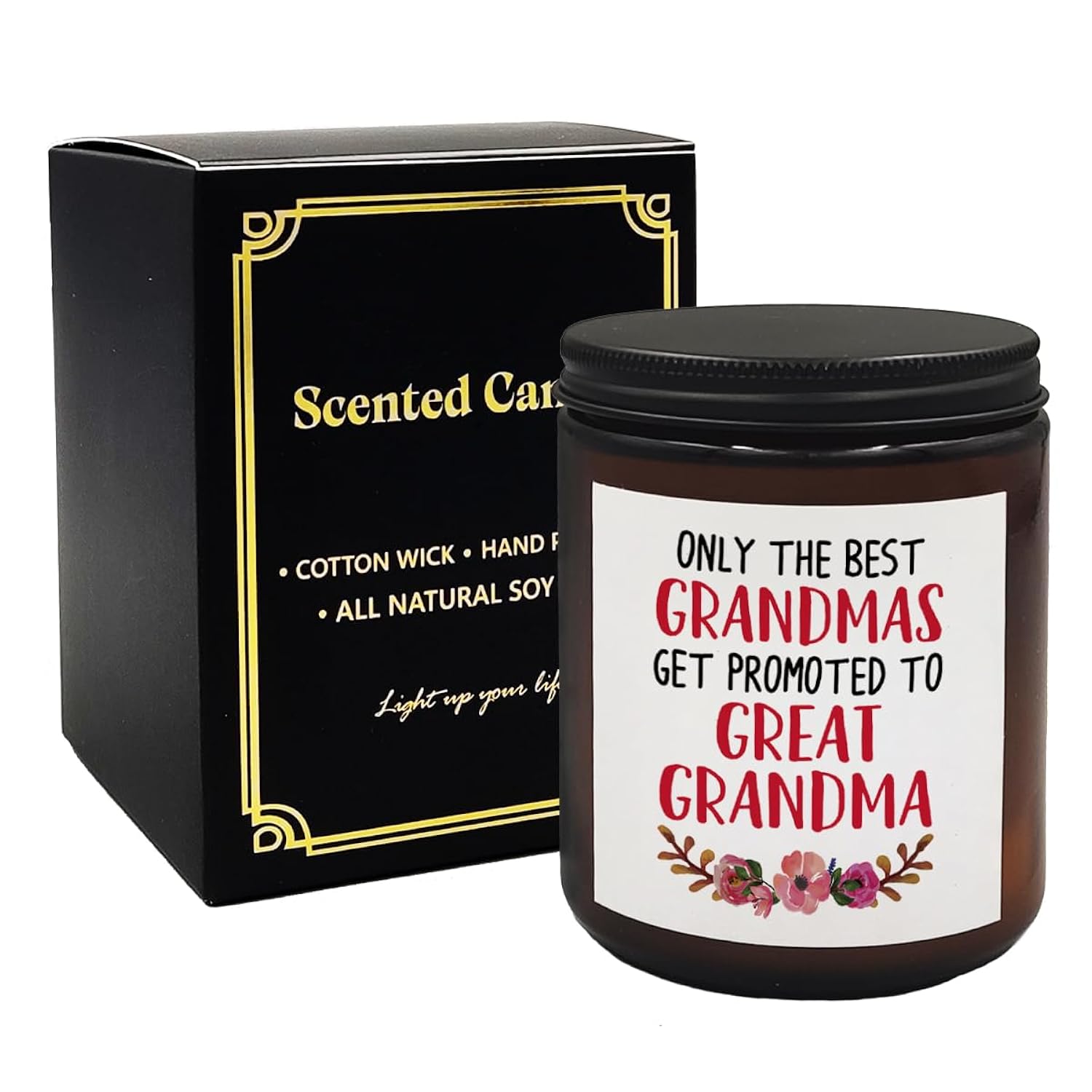 Pregnancy Announcement Candle, Great Grandma Gifts, Floral Scent