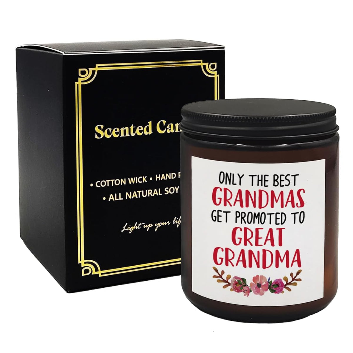Pregnancy Announcement Candle, Great Grandma Gifts, Floral Scent