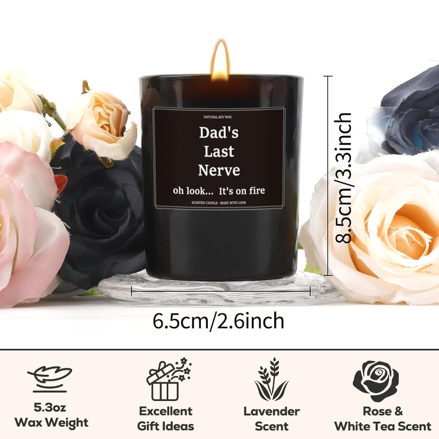 Valentines Day Gifts For Dad From Daughter Son Fathers Day Papa Gift Lavender Scented Candles Present Dad Birthday Gift From Daughter Son Father Gifts For Fathers Day Christmas