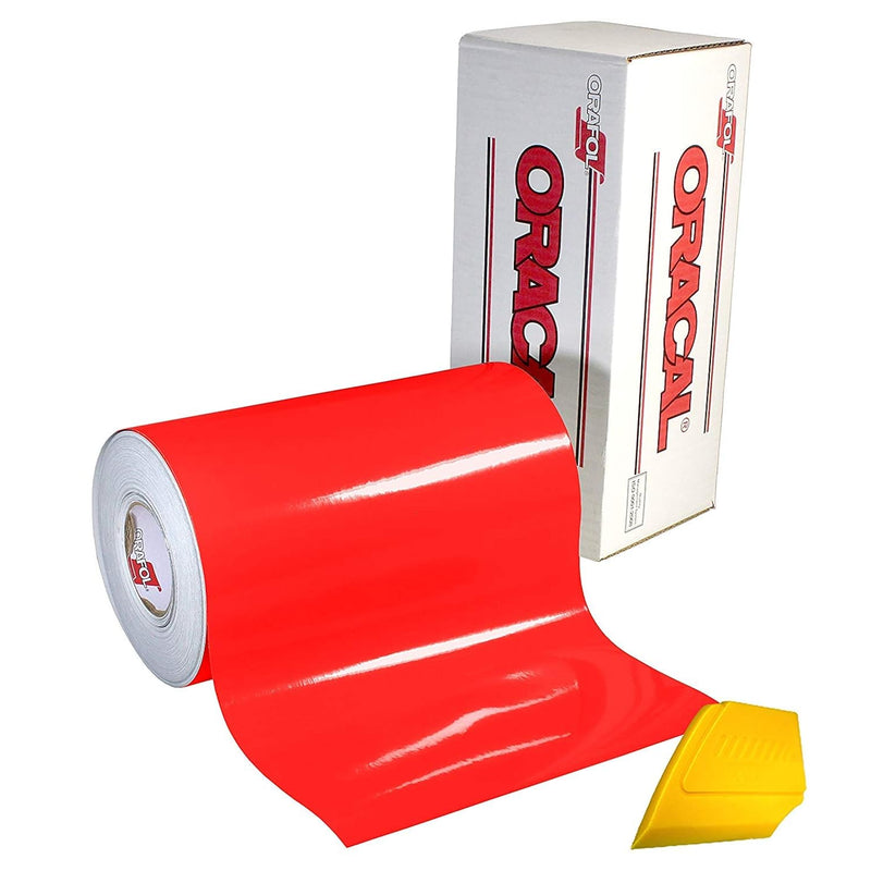 Oracal 6510 Fluorescent Red Cast Vinyl Wrap 12" X 30" Roll For Cricut,