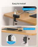 Desk Clamp Power Strip 6 Outlets 4 USB Ports 2 USB C 5FT Flat Plug Surge Protector 900J Black