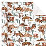 Western Wrapping Paper - Mini Roll - 17 Inch X 16.5 Feet - Cowboy Wrapping Paper Horse Design For Boys Men Birthday, Nashville Party