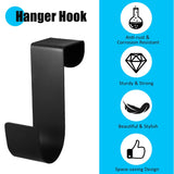 6 Pcs Over The Cabinet Door Hooks, Black Stainless Steel Hanger Hook Organizer Holder Back Door Hanger Single Hanging Hooks For Over The Door, Kitchen, Christmas, Wreath, Clothes