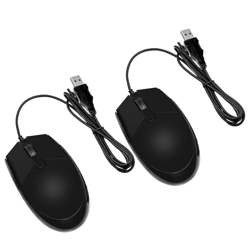 2 Pack Wired Mouse, 3-Button Usb Wired Computer Mouse For Right Or Left Hand,