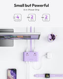 Flat Plug Power Strip 4 AC Outlets 25W USB C 5 Ft Extension Cord Desktop
