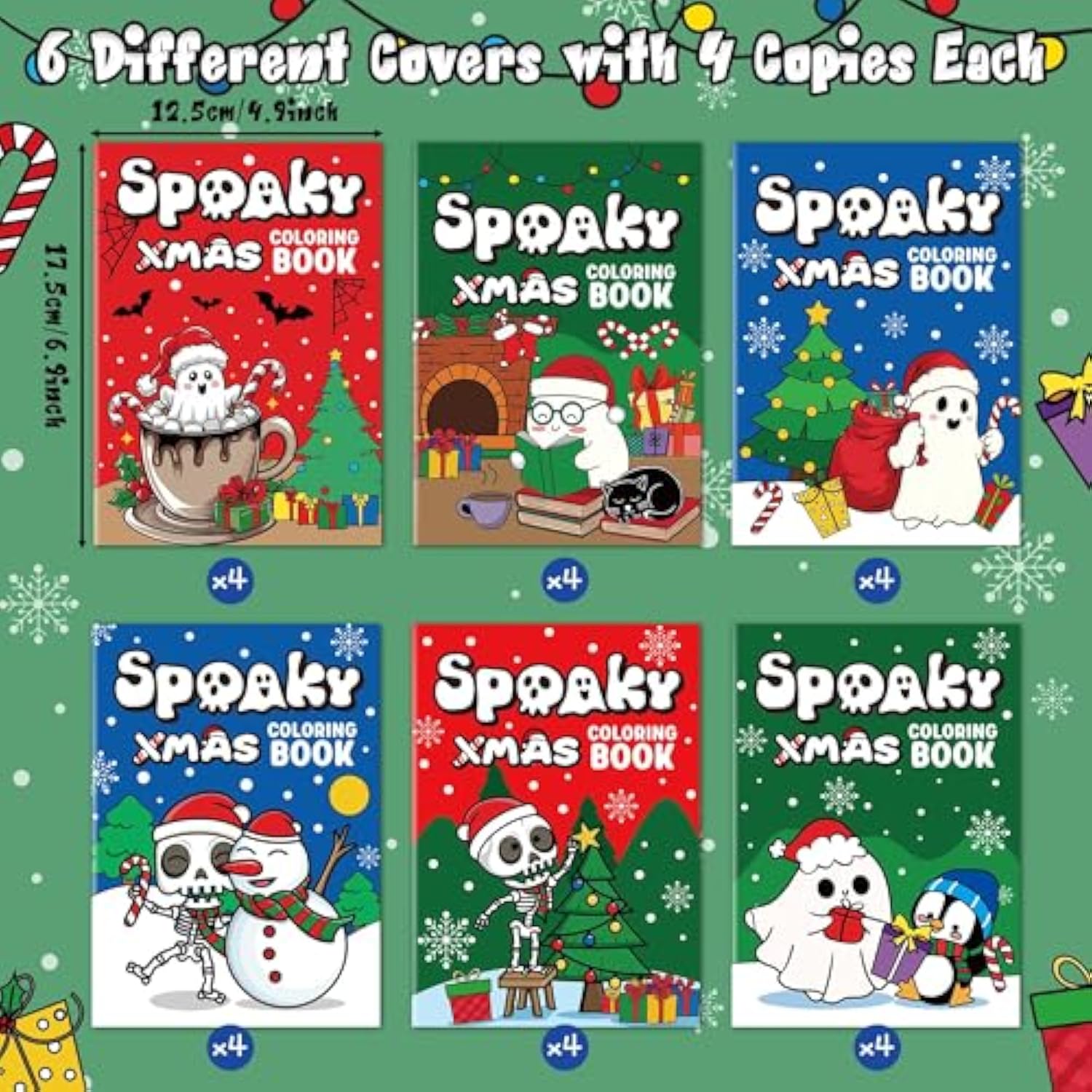 24pcs Christmas Mini Coloring Books for Kids Holiday Party Activity & Stocking