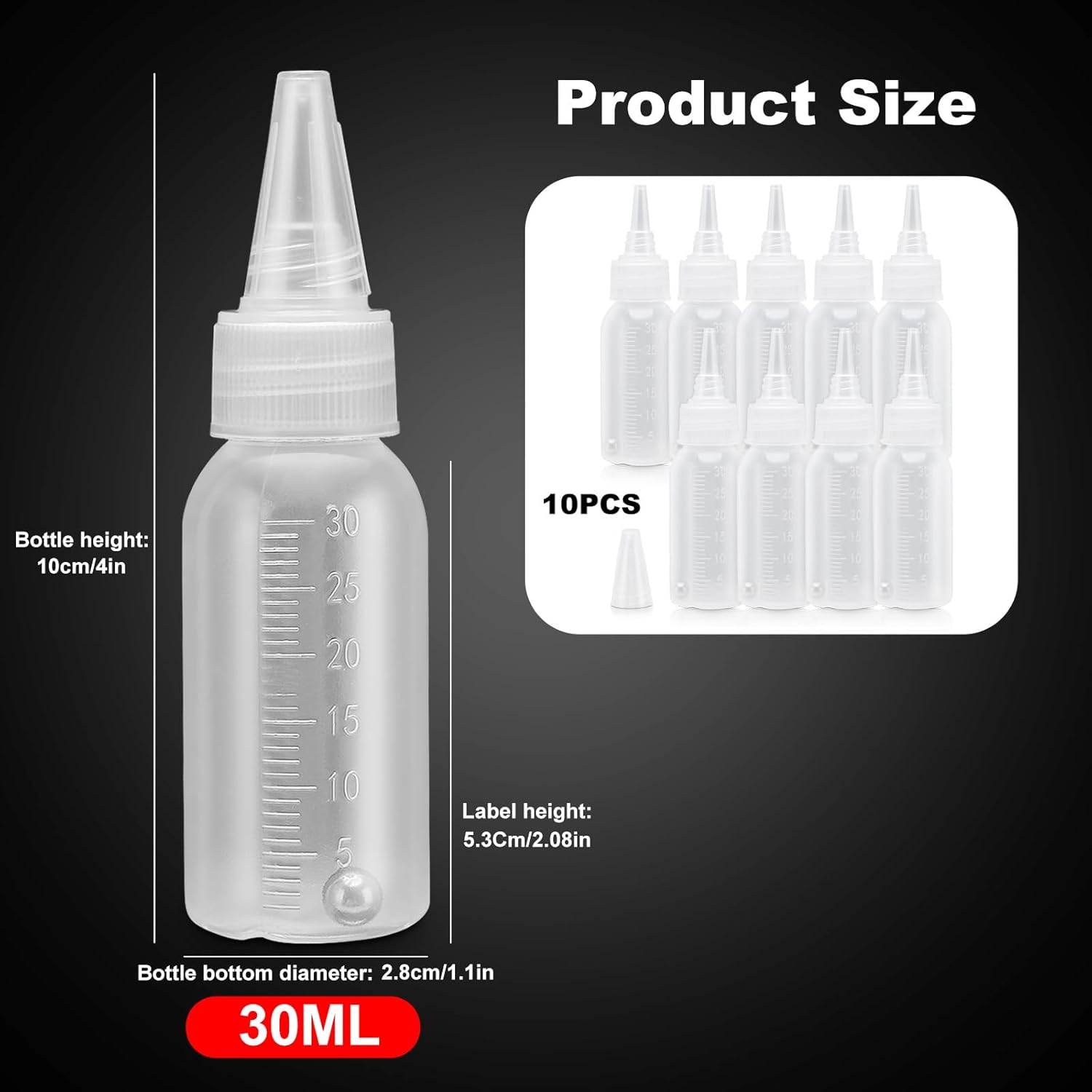 Paint Bottle,10 Pack Airbrush Paint Bottles Jars Plastic Containers 1Oz/30Ml Of Acrylic Storage Mixing With Ball Jar Bottle Mixer Resealable Empty Small Squirt 1Inch Container Squeeze