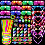 269-Piece LED Light-Up Party Favors with Glow Sticks, Glasses, and Toys