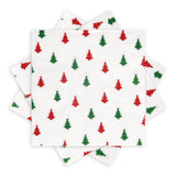 60 Pack Christmas Paper Napkins Christmas Tree Red Green 5 X 5 "Disposable White Beverage Napkins Decorative Table Napkin For New Year Winter Dinner Merry Christmas Holiday Xmas Party Supplies