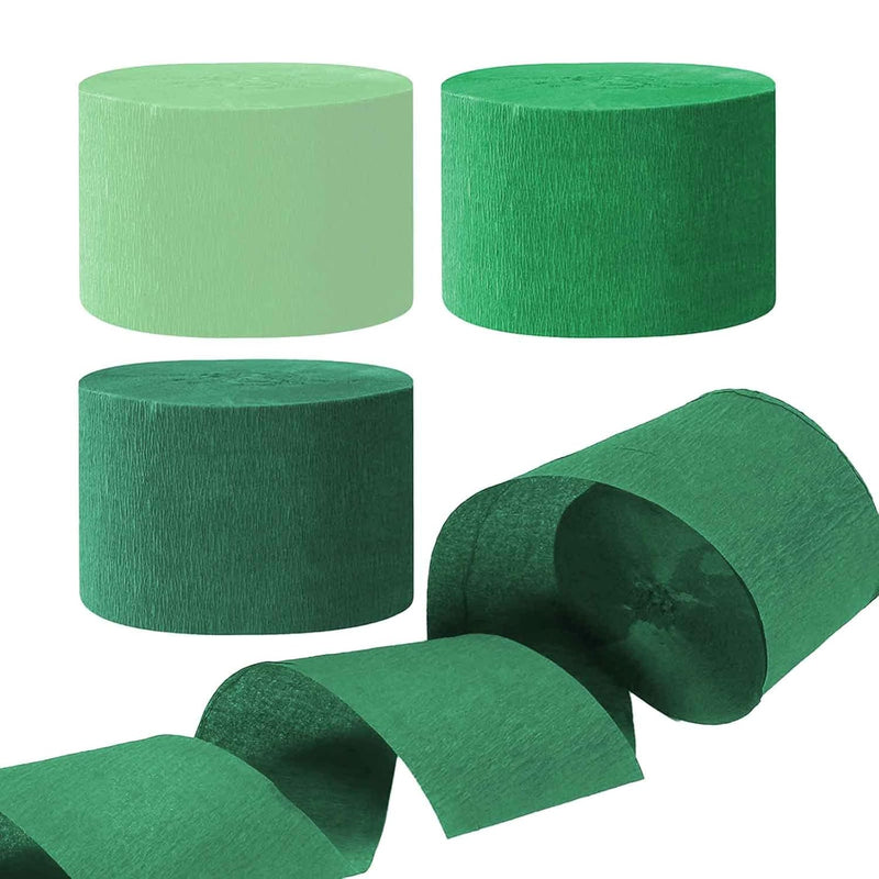 Green And Light Green Crepe Paper Streamers 1.8 Inch Widening 6 Rolls