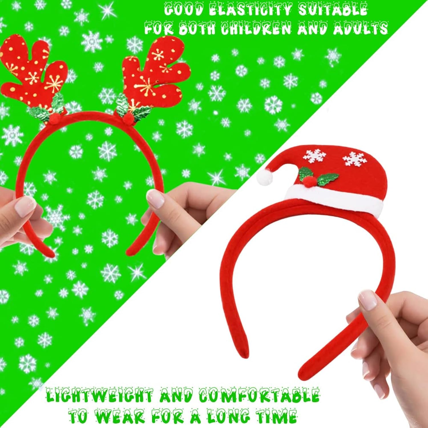 12 Pcs Christmas Headbands, Cute Christmas Head Boppers Party Hats Christmas Reindeer Costume Headbands For Christmas Holiday Party, Christmas Party Accessoriess, Annual Holiday, Photos Booth