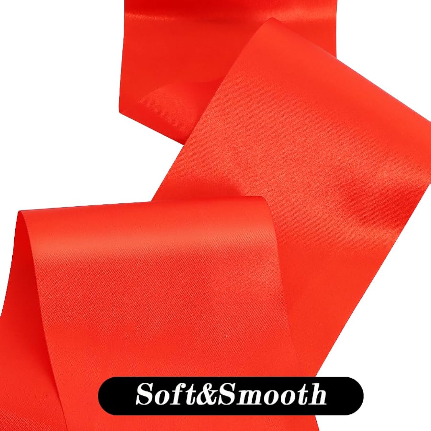 4 Inch X 11 Yards Wide Red Satin Ribbon Solid Fabric Large Ribbon For