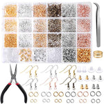 Hypoallergenic Earrings Hooks 2500Pcs Earrings Making Kit Earring Hooks With Jump Rings Earring Backs Pliers Tweezers Jump Ring Opener For Diy Jewelry Making