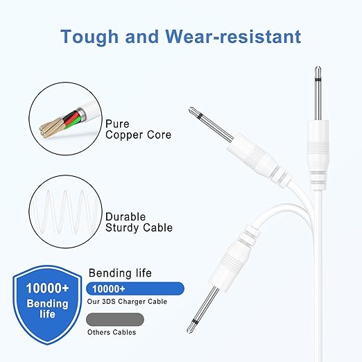 2 Pack USB to DC 2.5mm Replacement Charging Cable for Massager Devices