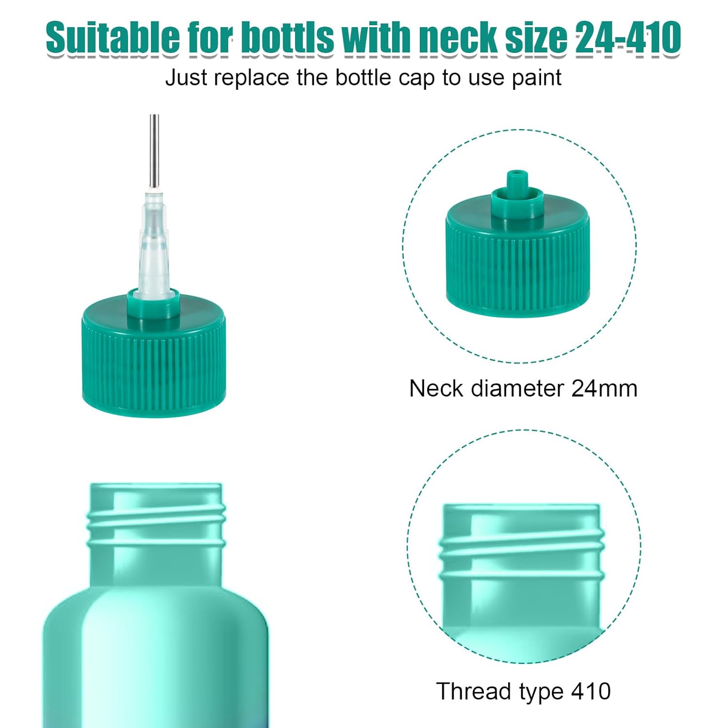 41Pcs Precision Applicator Caps Set, Precision Tip Applicator Caps For 2Oz Acrylic Paint Bottles Precision Bottle Caps For Car Freshie Supplies