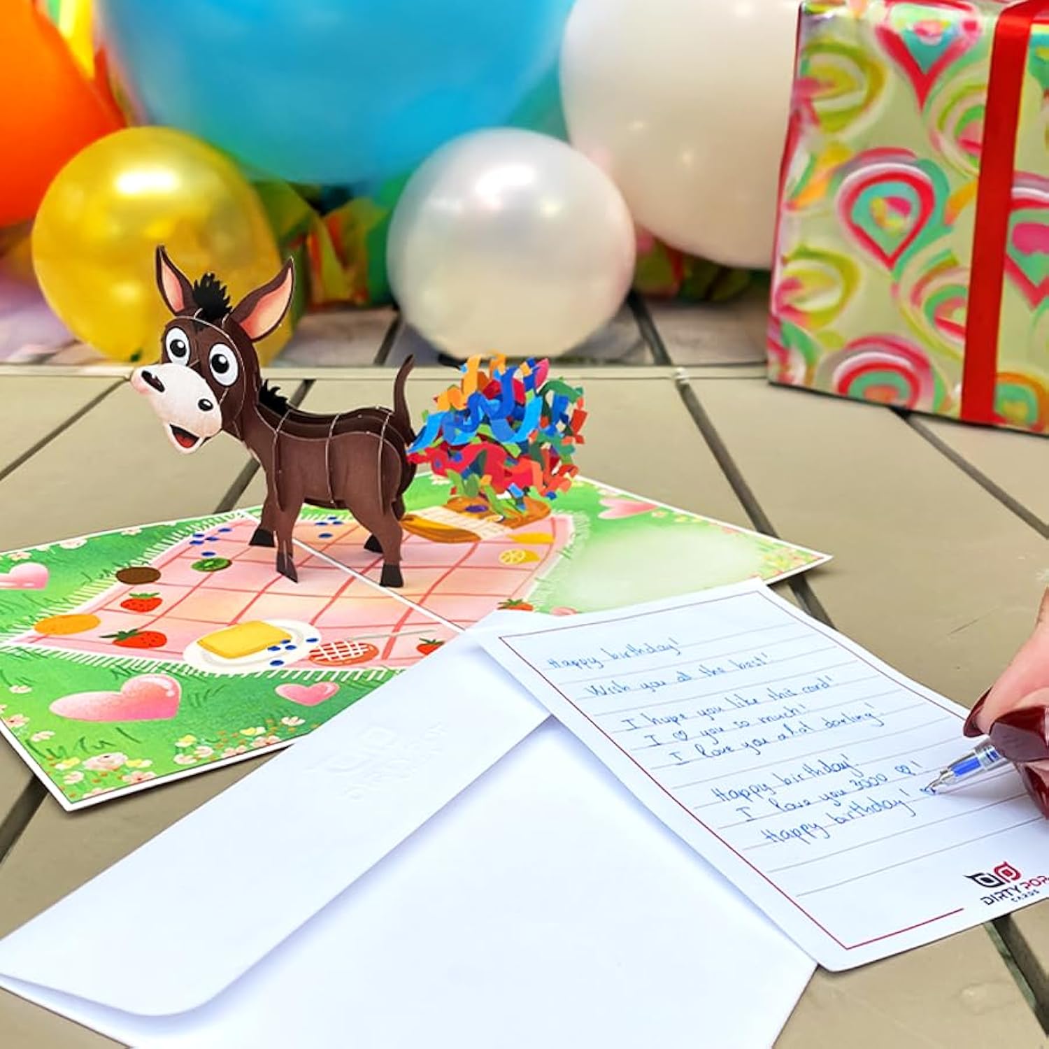 Funny Birthday Card For Him, Her - 3D Pop Up Donkey, You'Re My Favorite Pain - Happy Birthday Cards For Husband, Brother, Sister - Romantic Anniversary Card For Boyfriend, Girlfriend, Valentines Day
