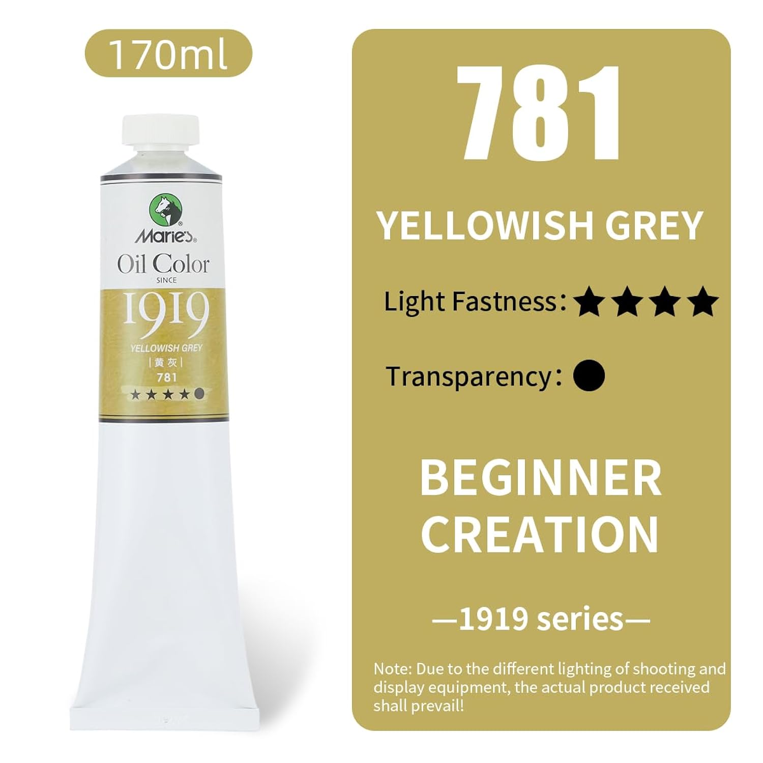Artist Oil Colour Paints Yellowish Grey 170Ml 5.75Oz Tube Oil Painting Supplies For Adult Artist Beginners