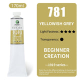 Artist Oil Colour Paints Yellowish Grey 170Ml 5.75Oz Tube Oil Painting Supplies For Adult Artist Beginners