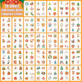 Glitter Kids Tattoos For Christmas Stocking Stuffers, 408 Styles Merry Christmas Party Decorations, Xmas Holiday Party Supplies, Santa Snowman Snowflakes Goodie Bag Fillers