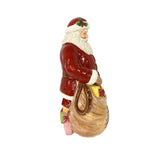 Christmas Tree Santa Cookie Jar - 12" Dolomite Christmas Cookie Jar With Lid For Treats - Santa Candy Jar For Kitchen Counter, Festive Kitchen Decor, Seasonal Cookie Container, Holiday Gift