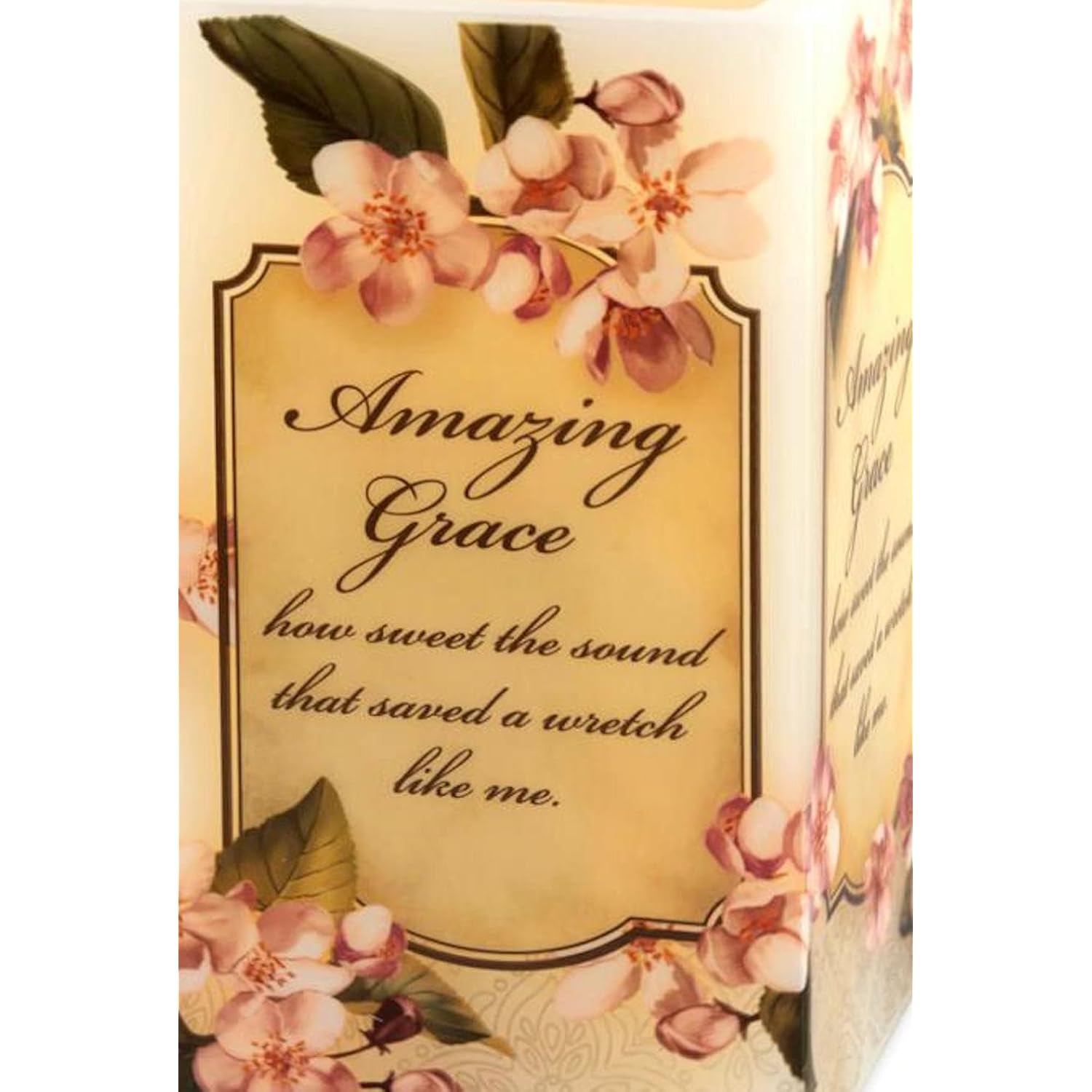 The Bridge Collection 5" 'Amazing Grace' Led Light Flameless Candle - Vanilla Scented Flameless Candle - Christian Home Decor - Amazing Grace Decor