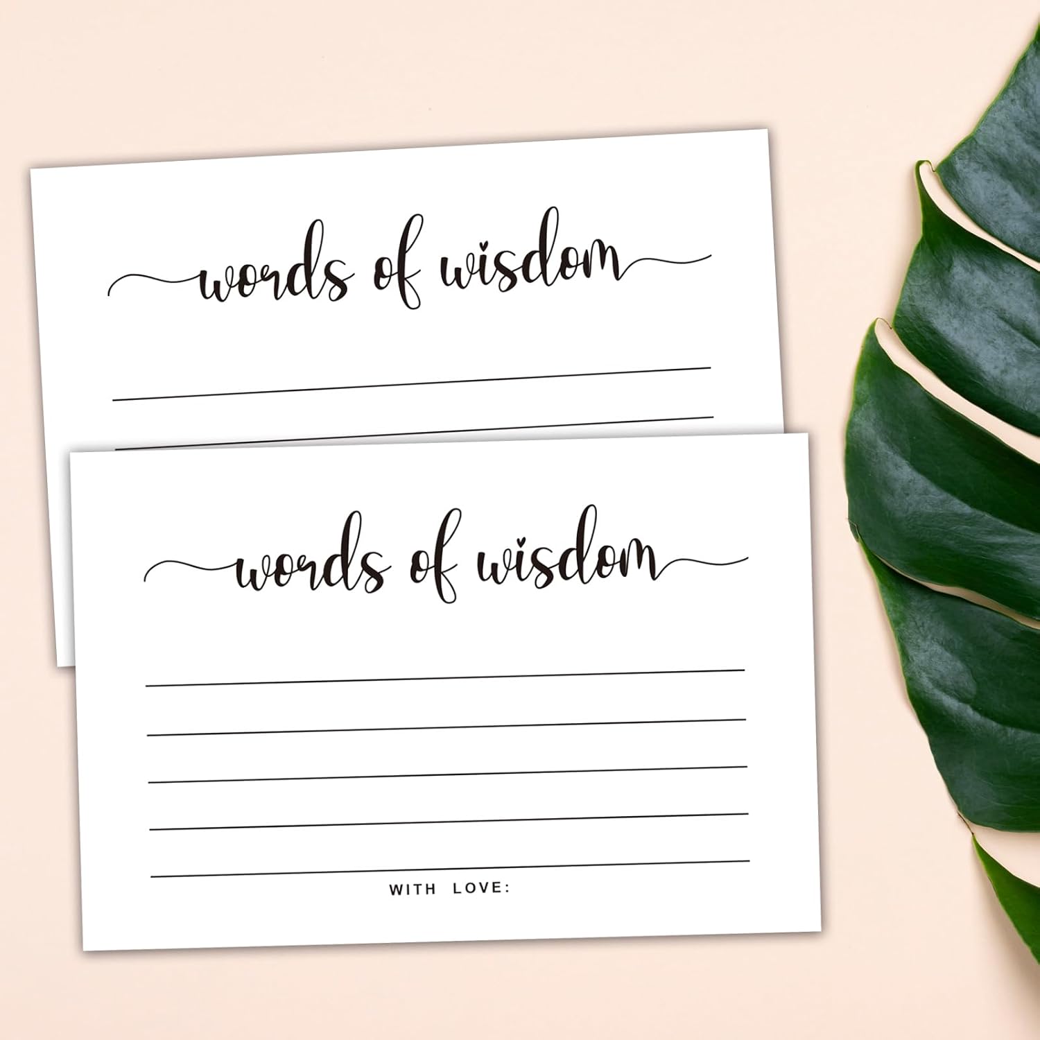 50 Words Of Wisdom Advice Cards For Graduation, Marriage, Wedding, Use As Bridal Or Baby Shower Party Games, Boy Or Girl Baby Prediction Or Advice Cards. 4" X 6"