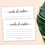 50 Words Of Wisdom Advice Cards For Graduation, Marriage, Wedding, Use As Bridal Or Baby Shower Party Games, Boy Or Girl Baby Prediction Or Advice Cards. 4" X 6"