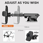 Car Phone Holder, Universal Mount for Windshield, Dashboard, Air Vent - Black