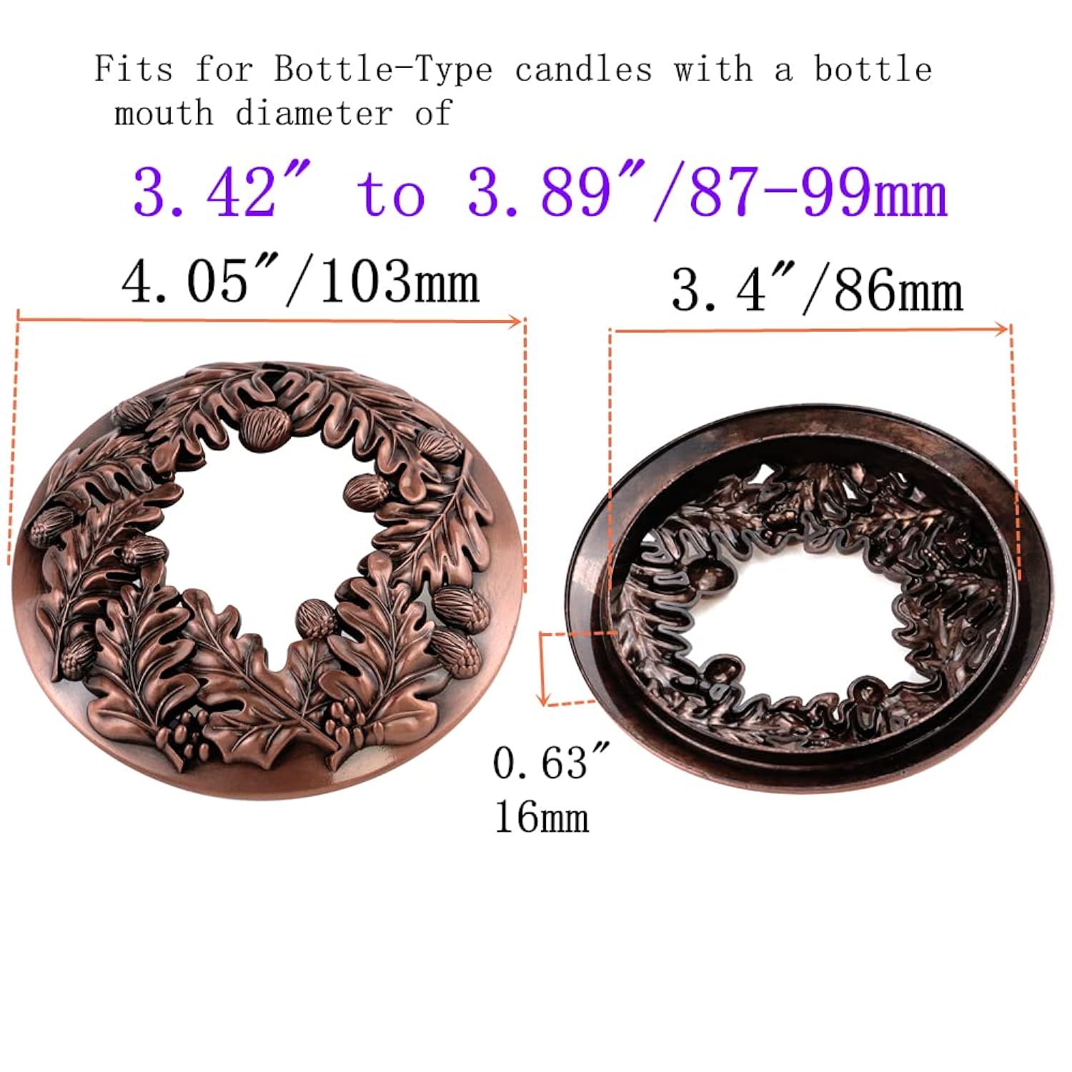 Lid Jar Candle Topper,Bronze Sacred Fruit Metal Candle Toppers To Burn Evenly Home Decor Accessories Candles Shades Sleeves Cover Top Lid