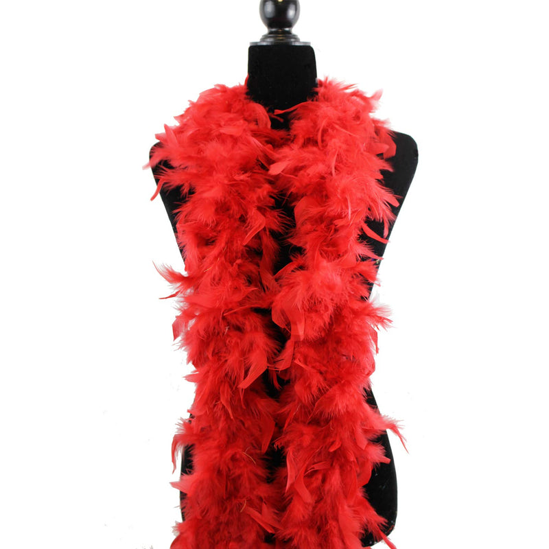 Turkey Chandelle Feather Boa - 40 Gram 2Yards (Red)