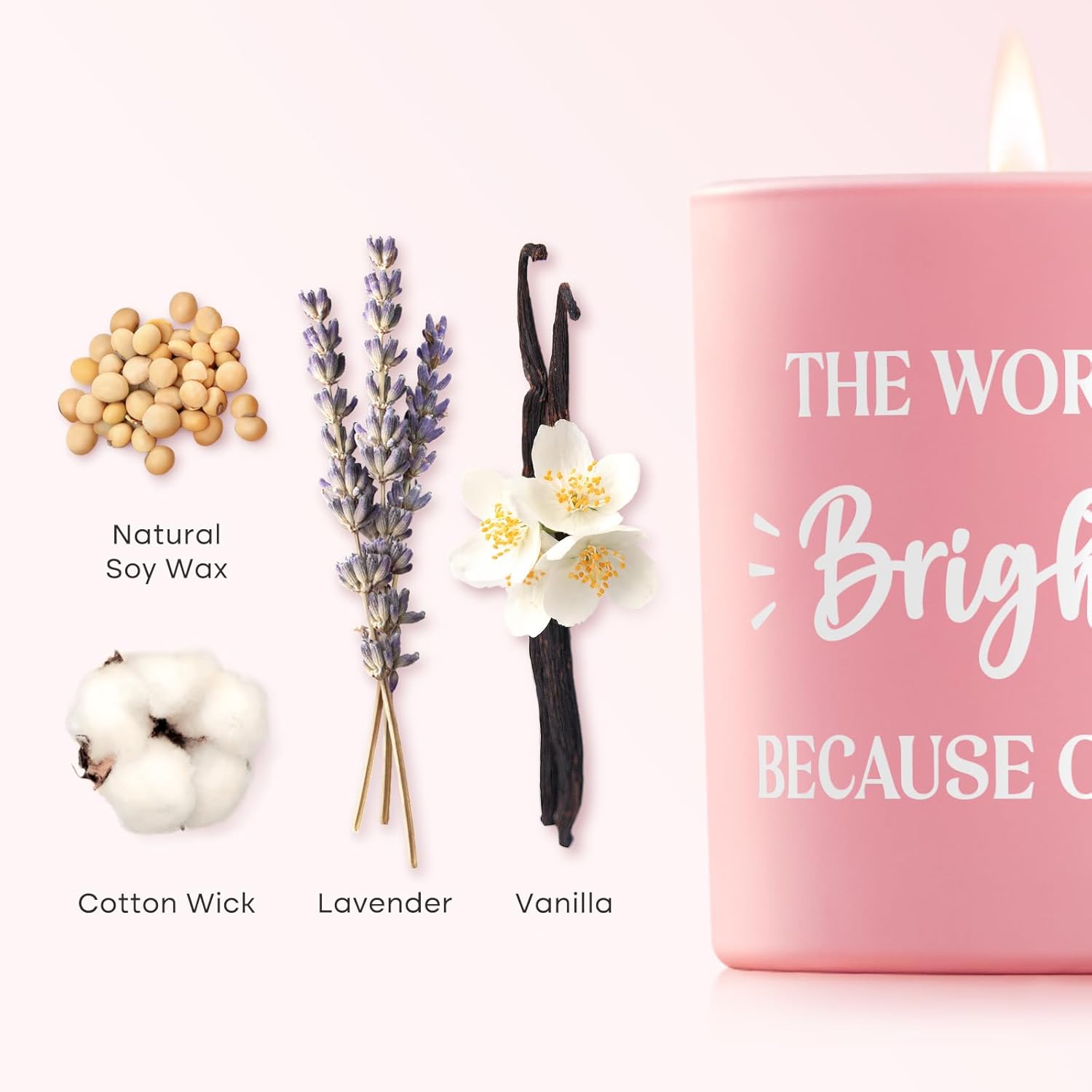 Galentins Day Birthday Gifts For Friend Women - Inspirational Candle Lavender Scented, Thank You/Appreciation Gifts For Best Friend, Mom, Sister, Wife, Bosses, Teacher, Nurse, 10Oz
