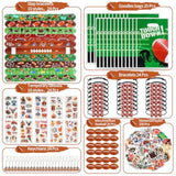 294 Pieces Football Party Favors Football Themed Birthday Gift Goodie Bags Party Faovrs 24 Set Mini Foam Stress Balls,Slap Bracelet, Keychain, Charm Bracelets