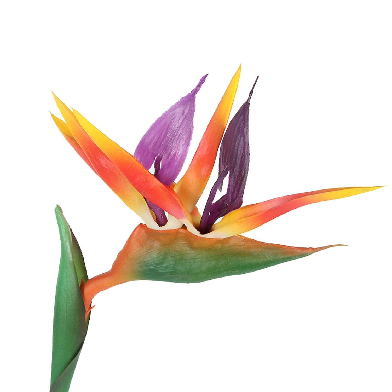 2 Pcs 32'' Artificial Bird Of Paradise Flowers Plants For Home Garden Wedding Party Decor (Orange)