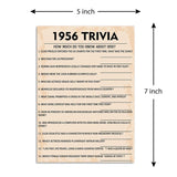 70Th Birthday Party Games, 1956 Trivia Games, Birthday Party Supplies For Adults, Fun 1956S Party Game, Pack Of 30 Cards