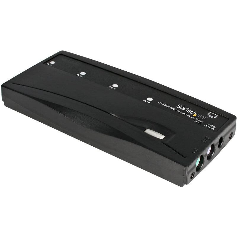 StarTech.com 4 Port Black PS/2 KVM Switch Kit with Cables - 4 Port PS2 KVM Swi