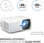 ViewSonic LS740W 5000 Lumens WXGA Laser Projector, 1.3x Zoom, 360° Projection