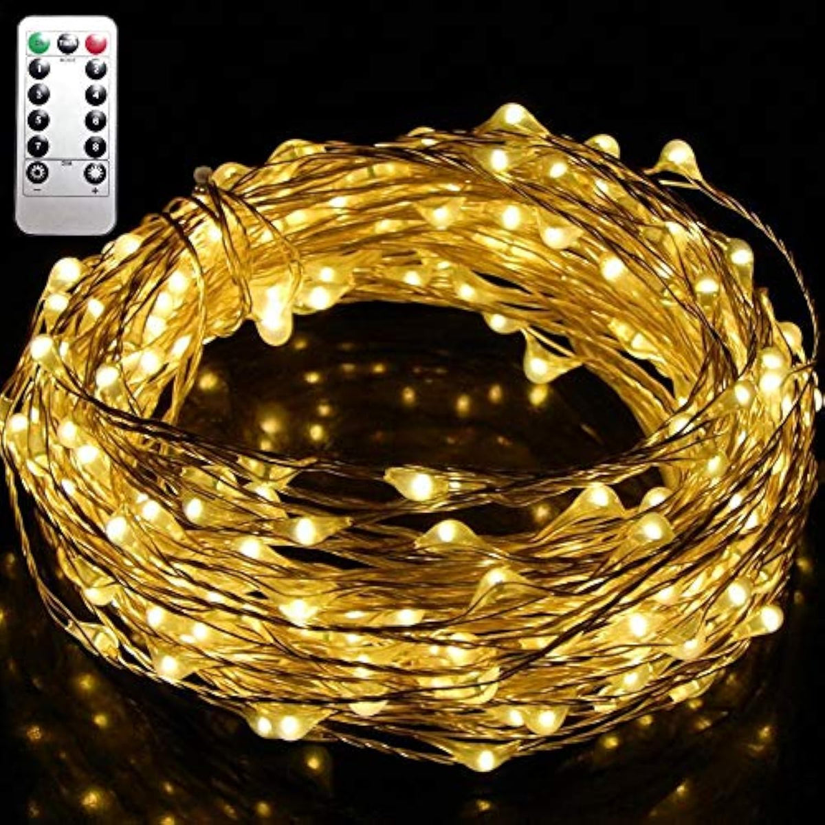 40 Ft 240 Led'S Silver Wire Lights,Remote Battery Operated Led String Lights 8 Lighting Mode Waterproof With 13 Key Remo