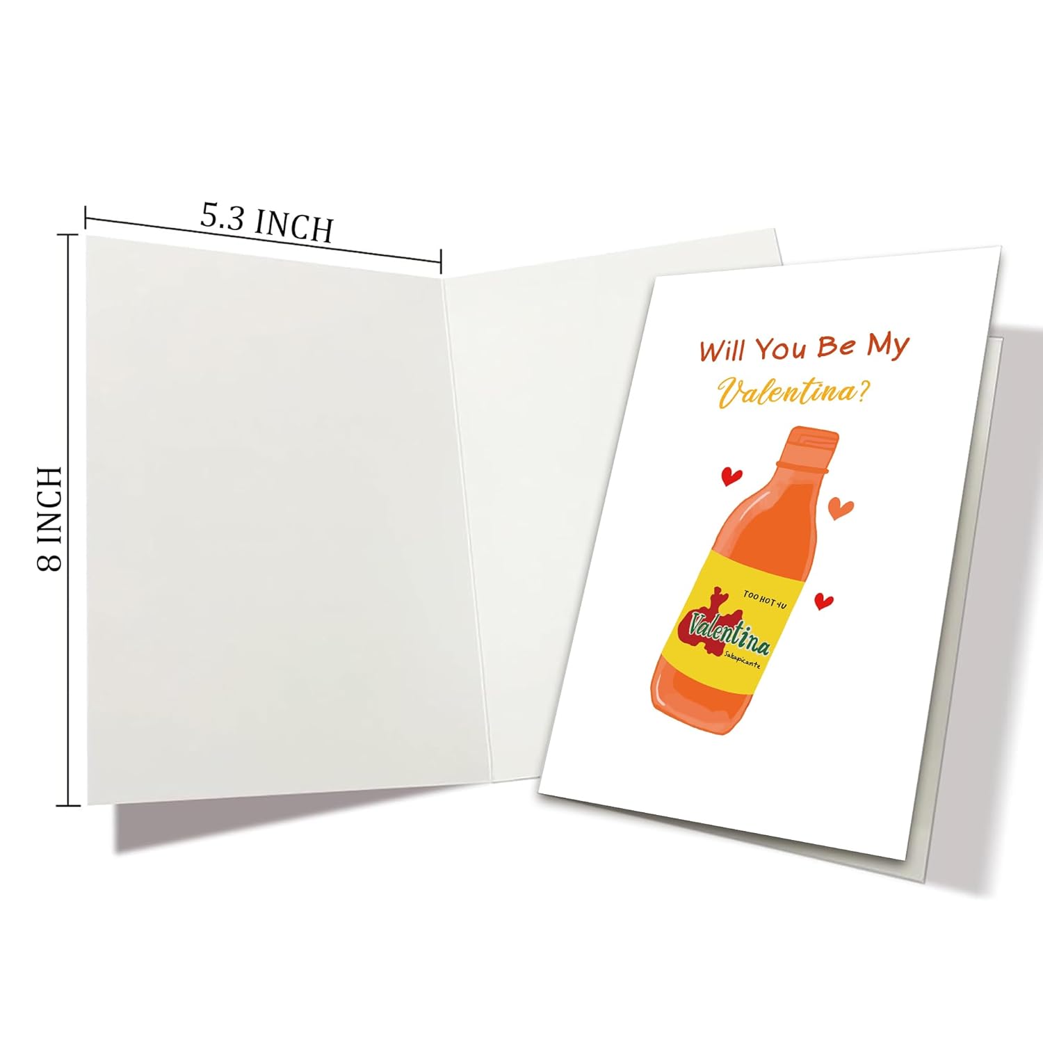 Will You Be My Valentina Hot Sauce Inspired Valentine'S Day Card For Him Her, Cute Mexican Sauce Lover Q&A Greeting Card