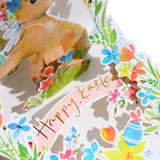 3D Pop-Up Greeting Card, Multi-Layer Paper Cuttings Greeting Card Open Pop-Up Scene Design,Cute Patterns Express The Festive Atmosphere - With Envelope And Blank Label (Easter Bunny)