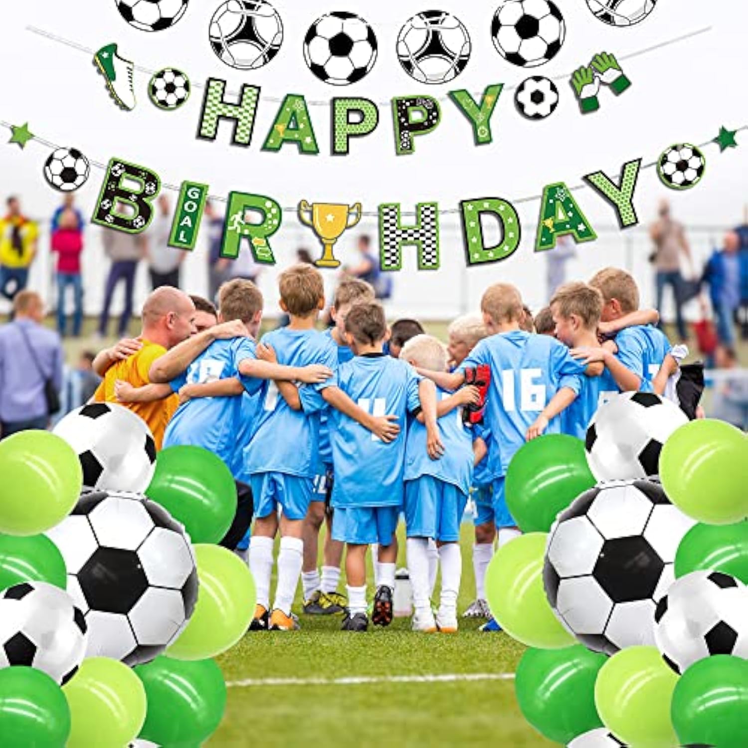 Soccer Happy Birthday Banner & Balloons - Men'S & Boys' Sports & Football Theme Party Supplies
