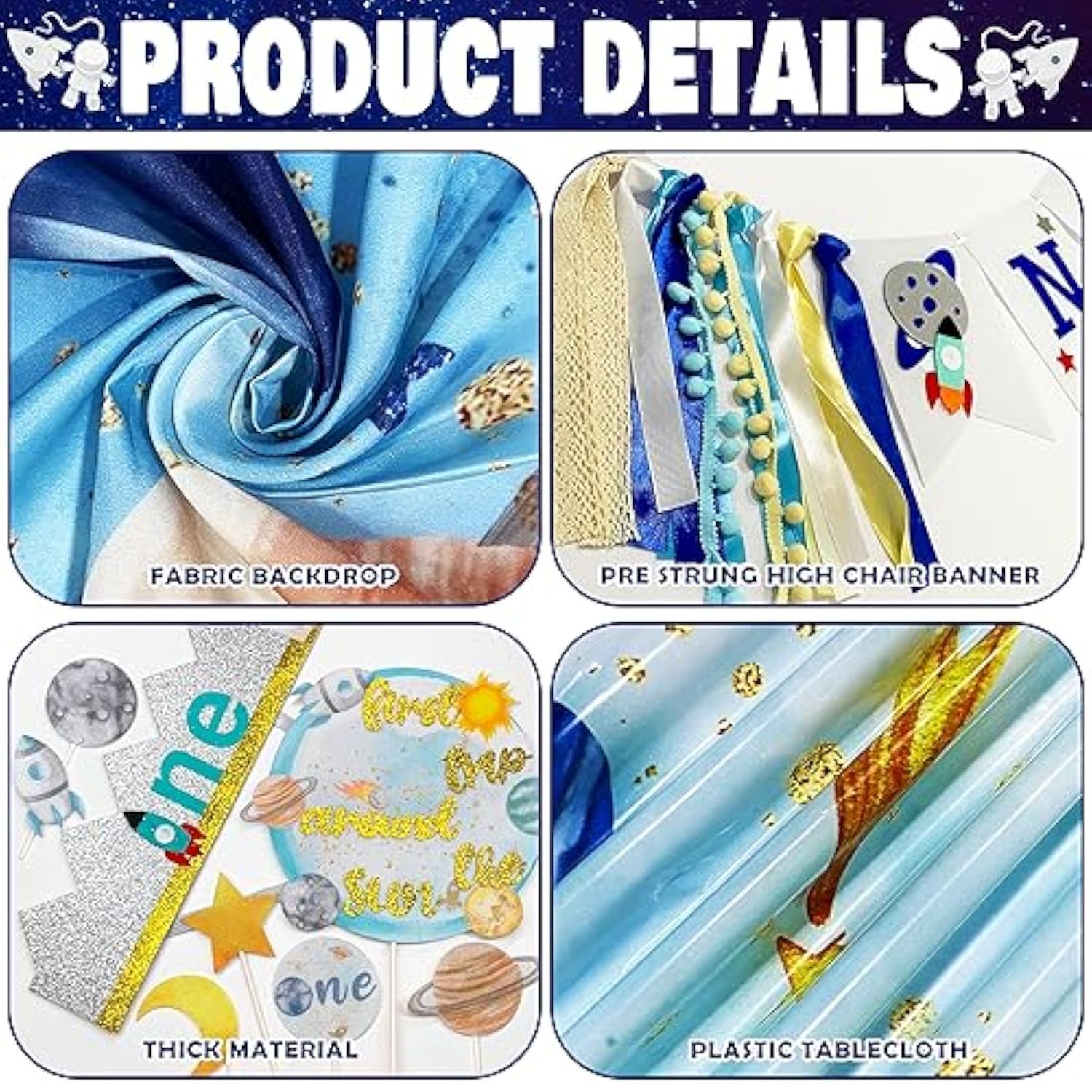 First Trip Around The Sun Birthday Party Decorations For Boy 1St Birthday Supplies First Trip Around The Sun Backdrop Balloons Garland Monthly Photo Banner Space Theme Party Decor