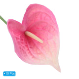 13" Artificial Anthurium Lily Flowers, 10 Pack Permanent Flower Floral Arrangements Bouquet For Home Decor Bridal Wedding Festival Party, Light Pink