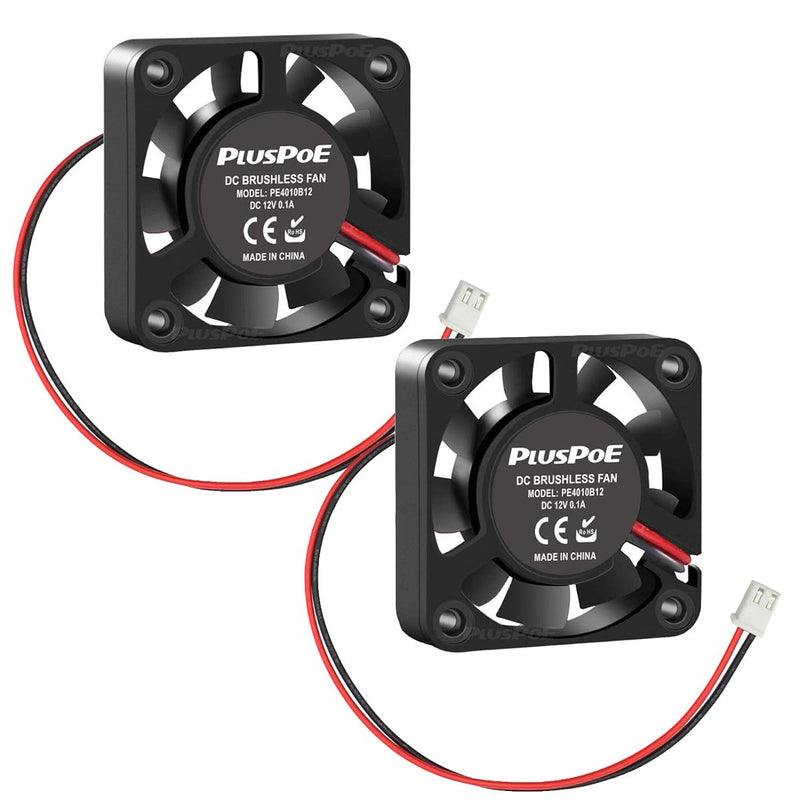 2-Pack 40Mm X 10Mm Dc 12V Brushless Cooling Fan, Dual Ball Bearing For Compute