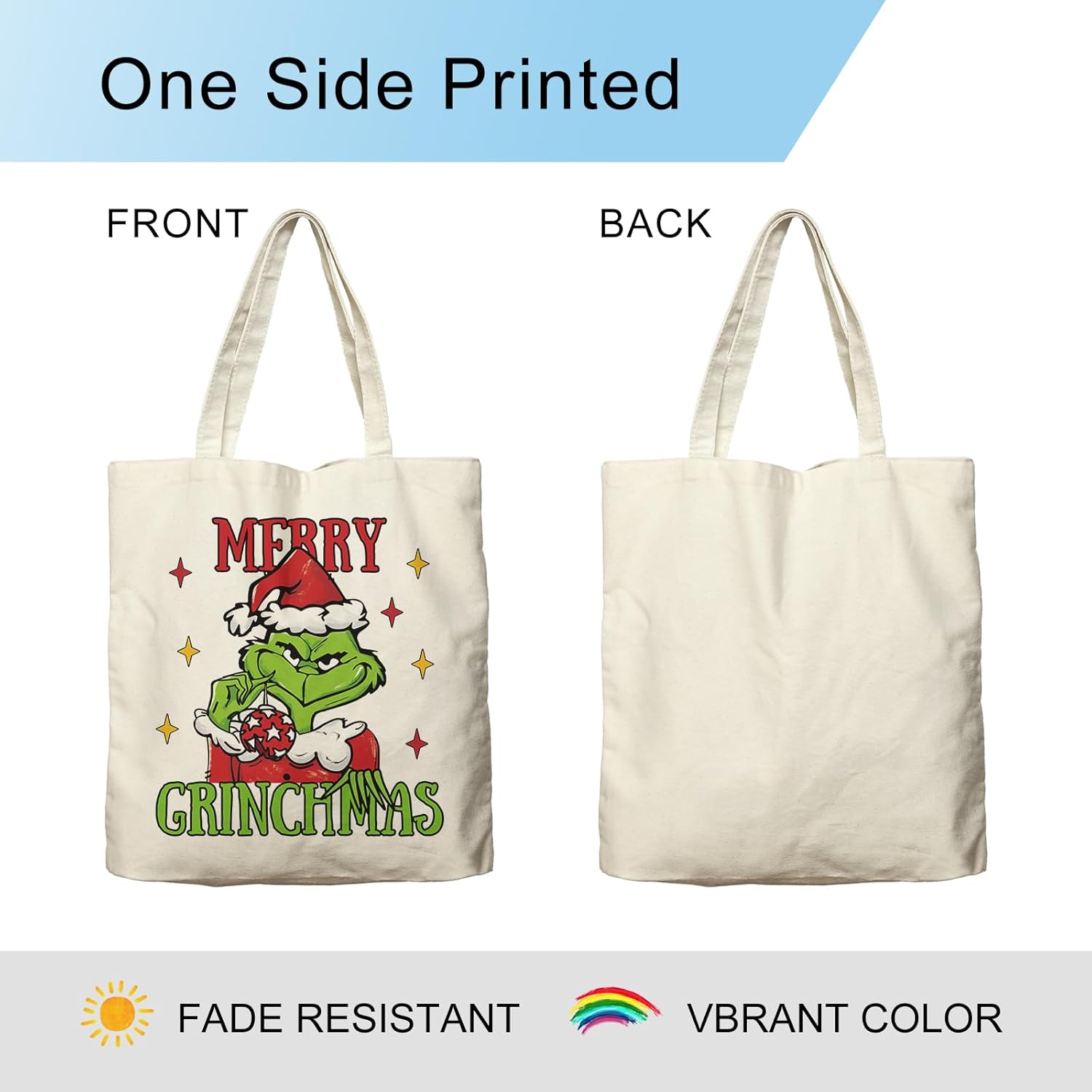 Christmas Canvas Tote Bag For Women - Aesthetic Merry Christmas Tote Bag For Shopping, Grocery, Beach, Gifts