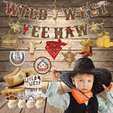 120-Pcs Western Cowboy Party Decor Banners, Swirls & Balloons