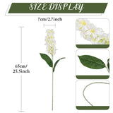 8Pcs White Hyacinth Artificial Flowers 25.5 In Long Stem Delphinium Flowers Silk Snapdragon Fake Flowers For Table Centerpieces Home Wedding Party Decoration (White)