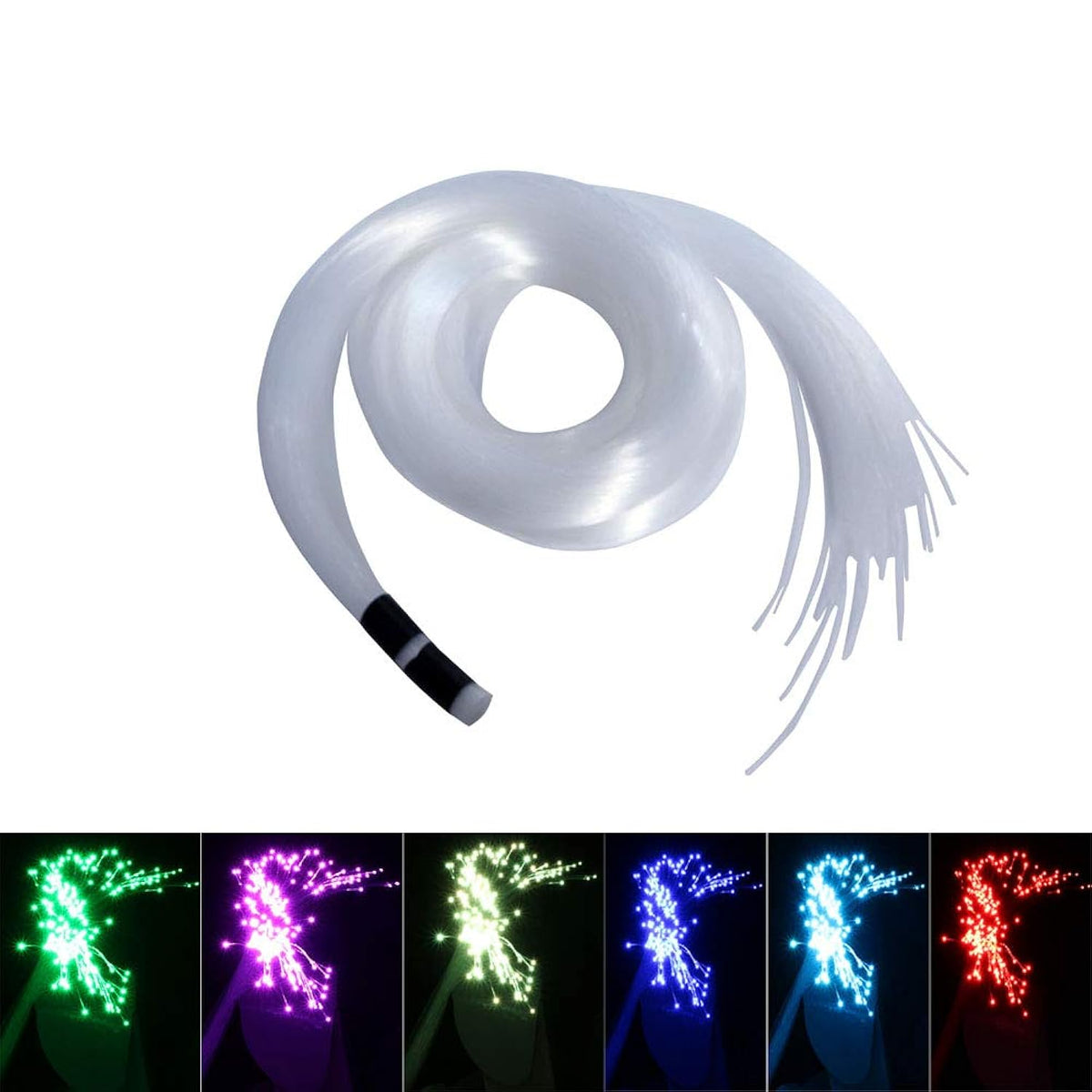 Fiber Optic Light End Glow Cable 200Pcs ?0.03In(0.75Mm) 6.5Ft/2M Pmma Plastic Cable For Led Star Ceiling Sky Light Kit And Fiber Optical Lighting Decoration (Without Light Source)