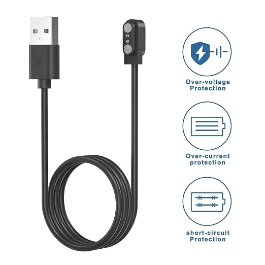 Magnetic 2 Pin Charger Cable for VeryFit Smartwatch 3.3FT USB Replacement