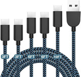 5 Pack USB A to USB C Fast Charging Cable Set 3FT 6FT 10FT for Samsung Galaxy LG